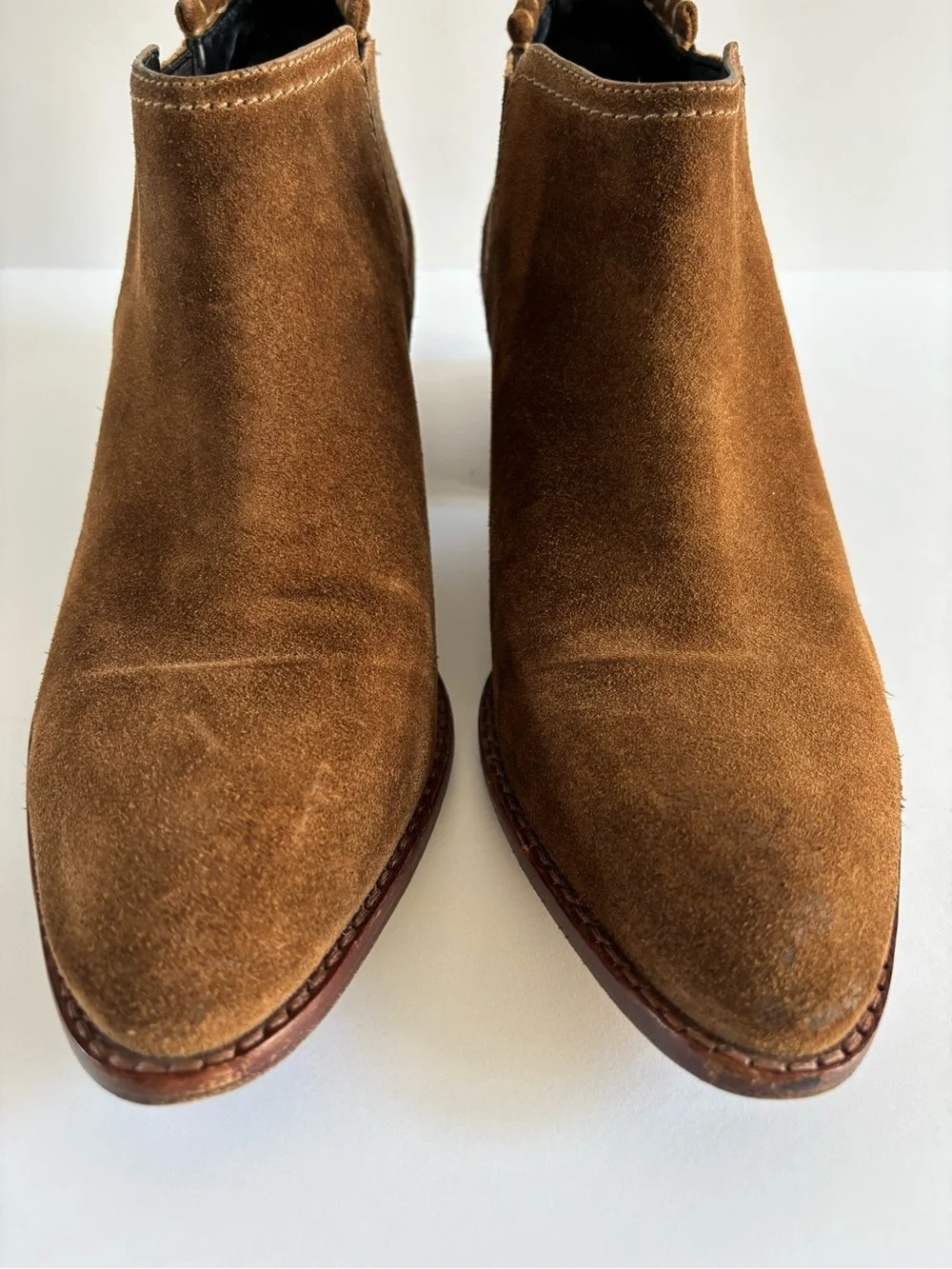 Alexander Wang Kori Suede Lift Heel Oxford Booties Brown Size 38 US8